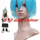 Blue  SOUL EATER Black star Nylon Cosplay Wig