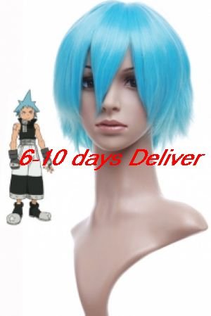 Blue  SOUL EATER Black star Nylon Cosplay Wig