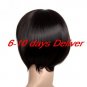 Capless Chin Length High Quality Synthetic Black Bob With Full Bang Hair Wig