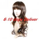 Capless Extra Long High Quality Synthetic Natural Look Honey Brown European Weave Hair Wig