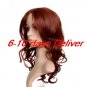 Capless Long High Quality Synthetic Red Wine Curly With No Bang Hair Wig