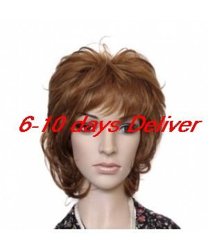 Capless Medium Length  Natural Look Honey Brown Wigs