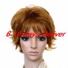Capless Short High Quality Synthetic Natural Look Golden Brown Curly Hair Wigs