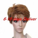 Capless Short High Quality Synthetic Natural Look Honey Brown Straight Hair Wigs