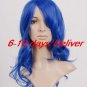 curly cobalt blue vocaloid kaito cosplay wig