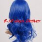 curly cobalt blue vocaloid kaito cosplay wig