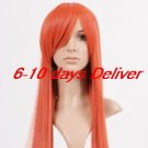 Dark Orange Long Straight Rurouni Kenshin Cosplay Wigs