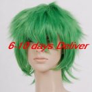 discount short green cosplay wig