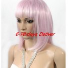 fancy dress party wigs lady gaga straight short light purple hair Wigs