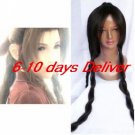 Final Fantasy Aerith Gainsborough Cosplay Wig Black Long Braids