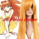 Golden Neon Genesis EVA Asuka Anime Nylon Cosplay Wig