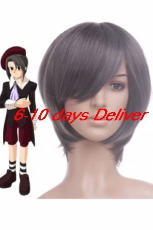 Gray 32cm When They Cry 3 Umineko no Naku Koro ni KANON Nylon Cosplay Wig