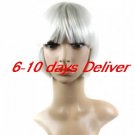 High Quality Synthetic Natural Look White Straight Hair Wig