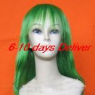 Inches Long Green Wavy Wig