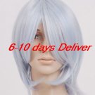 layer frosty light blue cosplay wig