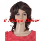 Length High Quality Dark Aubum Wave Hair Wig