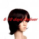 Length High Quality Synthetic Dark Brown Straight With Side Bang Hair Wig