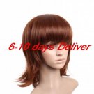 Length High Quality Synthetic Natural Auburn Straight Hair Wig