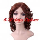 Length High Quality Synthetic Natural Look Auburn Curly Hair Wig