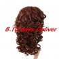 Length High Quality Synthetic Natural Look Auburn Curly Hair Wig