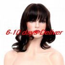 Length High Quality Synthetic Natural Look Dark Coffee With Golden Brown European Weave Hair Wig