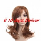 Length High Quality Synthetic Natural Look Golden Brown Curly Hair Wig