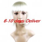 Length High Quality Synthetic Natural Look White Straight Hair Wig