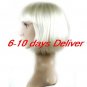 Length High Quality Synthetic Natural Look White Straight Hair Wig