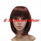 Length High Quality Synthetic Red Wine Bob Style Hair Wigs