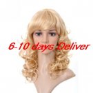 Length Synthetic Light Blonde Curly Hair Wig