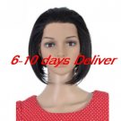Length Top Grade Quality Synthetic Black Bob Style Hair Wig