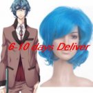 Light Blue Starry Sky Mizushima Iku Nylon Cosplay Wig