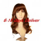 Long High Quality Synthetic Auburn Curly Hair Wig