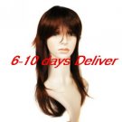 Long High Quality Synthetic Auburn Straight Hair Wig