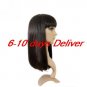 Long High Quality Synthetic Dark Brown Straight Hair Wigs