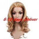 Long High Quality Synthetic Light Blonde European Wave Hair Wig