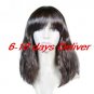 Long High Quality Synthetic Natural Look Auburn Tight Curly With Full Bang Hair Wig