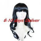Long High Quality Synthetic Natural Look Black European Weave Hair Wig