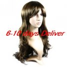 Long High Quality Synthetic Natural Look Coffee European Weave Hair Wig