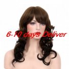 Long High Quality Synthetic Natural Look Dark Coffee Curly Hair Wig