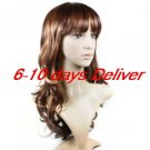 Long High Quality Synthetic Natural Look Golden Brown European Weave Hair Wig