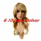 Long High Quality Synthetic Natural Look Light Blonde Curly Hair Wig
