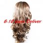 Long High Quality Synthetic Natural Look Light Brown With Red Curly Hair Wig