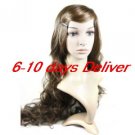 Long High Quality Synthetic Natural Look Light Coffee Curly Hair Wig
