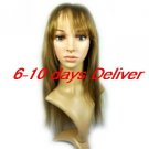 Long Human Hair Light Blonde Straight Hair Wig
