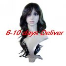 Long Synthetic Brown with Tied Yellow European Weave Hair Wig