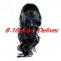 Long Synthetic Brown with Tied Yellow European Weave Hair Wig