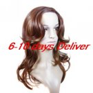 Long Synthetic Honey Brown European Weave Hair Wig