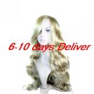 Long Synthetic Light Blonde Curly Hair Wig