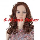 Long Top Grade Quality Synthetic Golden Brown Curly Hair Wig